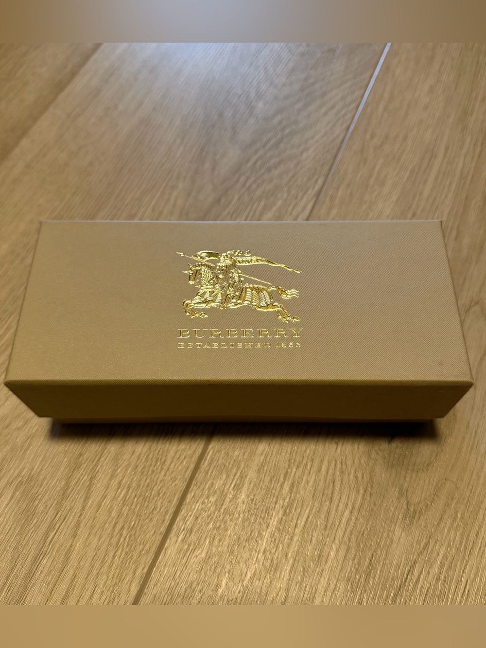 Burberry Tan Sunglasses Accessory Box with Gold Emblem